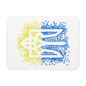 ウクライナのエンブレムtrident tryzub散乱ハート マグネット (横)