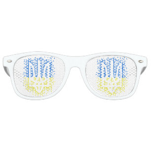 ウクライナのエンブレムtrident tryzub散乱ハート レトロサングラス