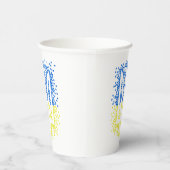 ウクライナのエンブレムtrident tryzub散乱ハート 紙コップ (右)
