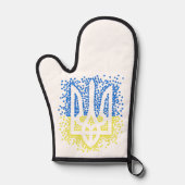 ウクライナのエンブレムtrident tryzub散乱ハート 鍋つかみ (正面)