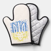 ウクライナのエンブレムtrident tryzub散乱ハート 鍋つかみ (正面/裏面)