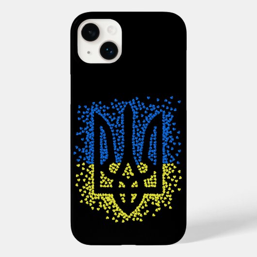ウクライナのエンブレムtrident tryzub散乱ハート Case-Mate iPhoneケース (裏面)