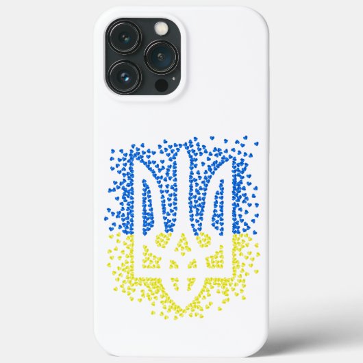 ウクライナのエンブレムtrident tryzub散乱ハート Case-Mate iPhoneケース (裏面)