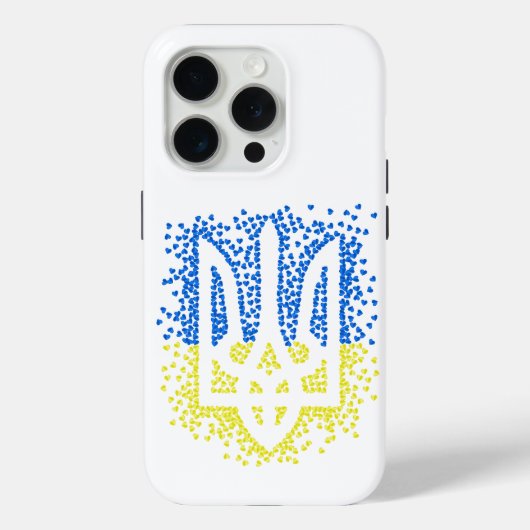 ウクライナのエンブレムtrident tryzub散乱ハート Case-Mate iPhoneケース (裏面)
