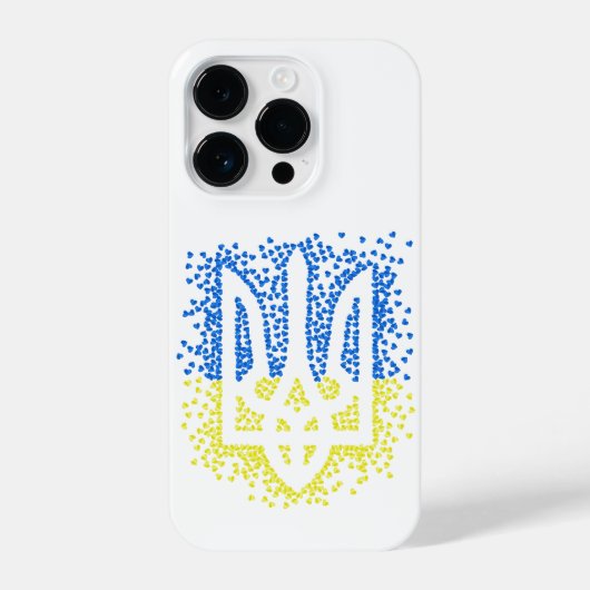 ウクライナのエンブレムtrident tryzub散乱ハート iPhoneケース (裏面)