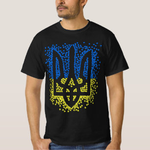 ウクライナのエンブレムtrident tryzub散乱ハート tシャツ