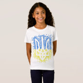 ウクライナのエンブレムtrident tryzub散乱ハート tシャツ (正面フル)