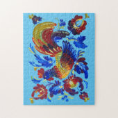 ウクライナのオンドリ絵画ー – Petrykivka ジグソーパズル (縦)