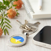 ウクライナのキーチェーン平和ドーヴウクライナ国旗をサポート キーホルダー (側面)