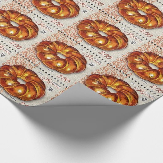 ウクライナのクリスマスのパンのギフト用包装紙 ラッピングペーパー (角)
