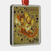 ウクライナのクリスマスの天使のベビー メタルオーナメント (右)