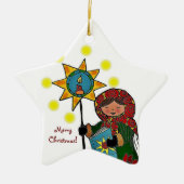 ウクライナのクリスマスの星 セラミックオーナメント (正面)