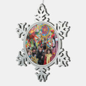 ウクライナのクリスマスの聖歌隊リヴィウ スノーフレークピューターオーナメント (右)