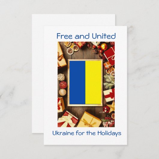 ウクライナのクリスマス、クリスマスカード サンキューカード (正面/裏面)