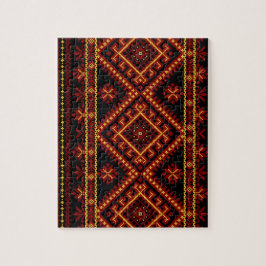 ウクライナのクロスステッチ刺繍パズル 赤と金 ジグソーパズル