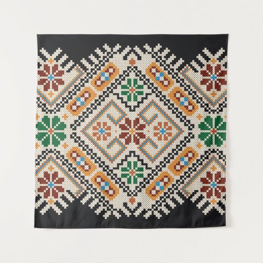 ウクライナのクロスステッチ：民族手作りパターン。 タペストリー (正面)