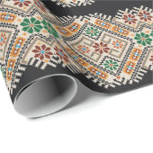 ウクライナのクロスステッチ:民族手作りパターン。 ラッピングペーパー (ロールコーナー)