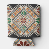 ウクライナのクロスステッチ:民族手作りパターン。 缶クーラー (裏面)