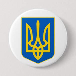 ウクライナのコート・オブ・アームズГерб Україниボタン・バッジ 缶バッジ