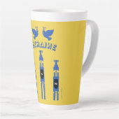 ウクライナのトラクターと戦車 カフェラテマグ (右アングル)