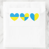 ウクライナのハート 長方形シール (バッグ)