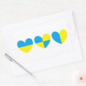 ウクライナのハート 長方形シール (封筒)