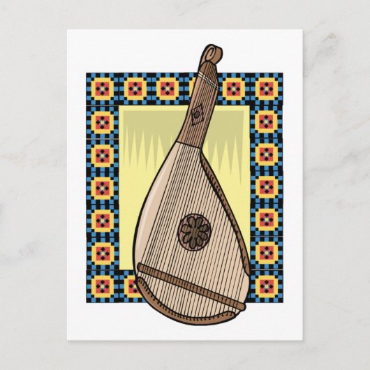 ウクライナのバンドゥーラ ポストカード (正面)