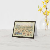 ウクライナのヒマワリのフィールド切手グリーティングカード カード (黄色い花)