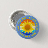 ウクライナのヒマワリは太陽が再び輝く 缶バッジ (正面&裏面)
