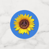 ウクライナのヒマワリ平和シンボルのサインアンチ – 戦争の愛 コンフェッティ (スモール正面)