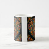 ウクライナのフォークアインスパイアート – カラー数々のハート コーヒーマグカップ (中央)