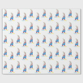 ウクライナのフォーク衣装の水の色を様式化したウサギ ラッピングペーパー (フラット)