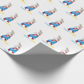 ウクライナのフォーク衣装の水の色を様式化したウサギ ラッピングペーパー (角)
