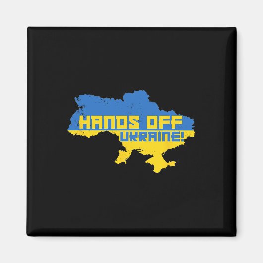 ウクライナのプーチン政権抗議デモのHands Off Ukraine マグネット (正面)
