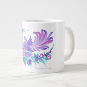 ウクライナのペトリキウカ民俗芸術の水彩画にサイン入りです。 ジャンボコーヒーマグカップ (正面右)