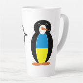 ウクライナのペンギンさんカスタマイズ可能 カフェラテマグ (右アングル)