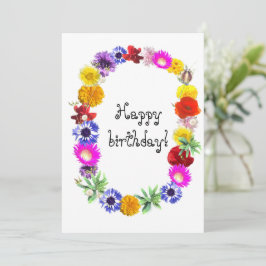 ウクライナのリースで夏の明るい花のスタイル シーズンカード