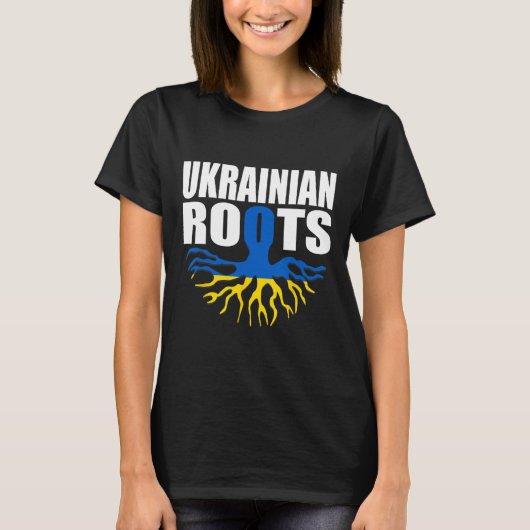 ウクライナのルーツ ウクライナ国旗 ギフト プライド Tシャツ (正面)