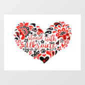 ウクライナのレタリングとハート ウィンドウサイン (シート)