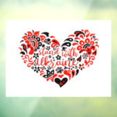 ウクライナのレタリングとハート ウィンドウサイン (シート3)