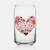 ウクライナのレタリングとハート ガラス缶 (裏面)