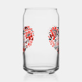 ウクライナのレタリングとハート ガラス缶 (左)