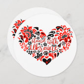 ウクライナのレタリングとハート サンキューカード (正面/裏面)