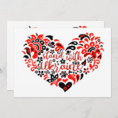 ウクライナのレタリングとハート シーズンカード (正面/裏面)