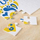 ウクライナのレタリングとハート ジグソーパズル (側面)