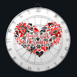 ウクライナのレタリングとハート ダーツボード<br><div class="desc">ウクライナの民俗スタイルハート、形状、純度、寓意、平和の記号、平和の記号、平和の記号、戦争ストップ、戦争、戦争、戦争、ウクライナ、ウクライナ、民族柄、プライド、フォーク、政府、署名、記号、自由、国、独立、パターン、民族性、民族性、フォーク芸術、民俗学、ゼレンスキー、キエフ、キエフ、UA、愛国性、ヨーロッパ、ラベル、バッジ文化，政治，スラブ伝統的，観賞用，透明，イラストレーション，花，ハート, レタリング, , ，ウクライナと立つ，パチンストップ，戦争，ロシア</div>