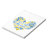 ウクライナのレタリングとハート ノートパッド (回転)