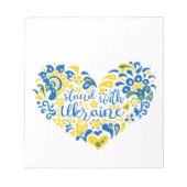 ウクライナのレタリングとハート ノートパッド (正面)