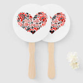 ウクライナのレタリングとハート ハンドファン (正面&裏面)