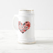 ウクライナのレタリングとハート ビールジョッキ (正面左)